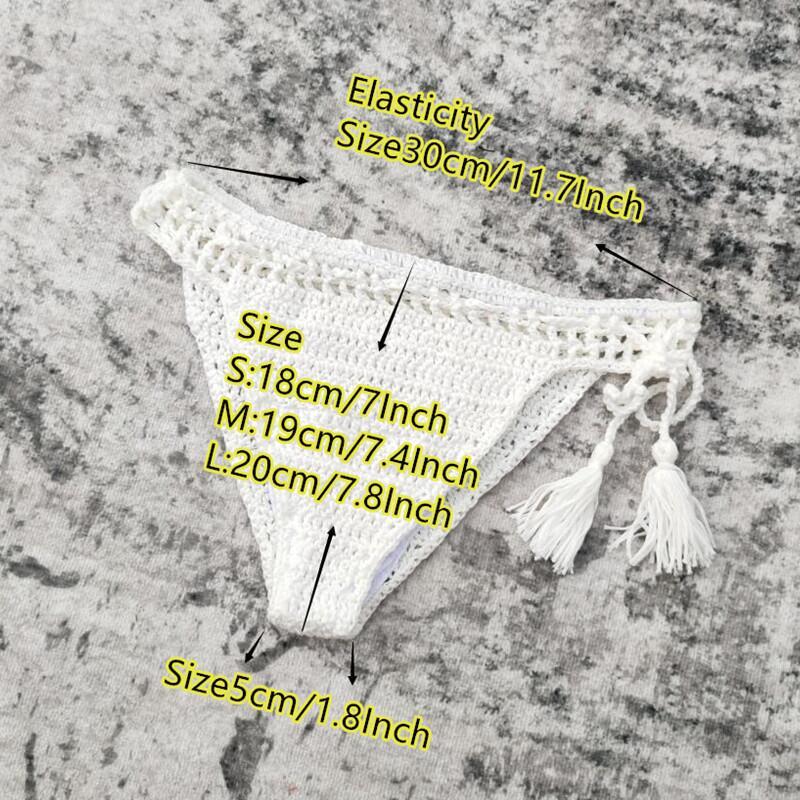 Fashion Solid Handmade Crochet Bikini - Image 3