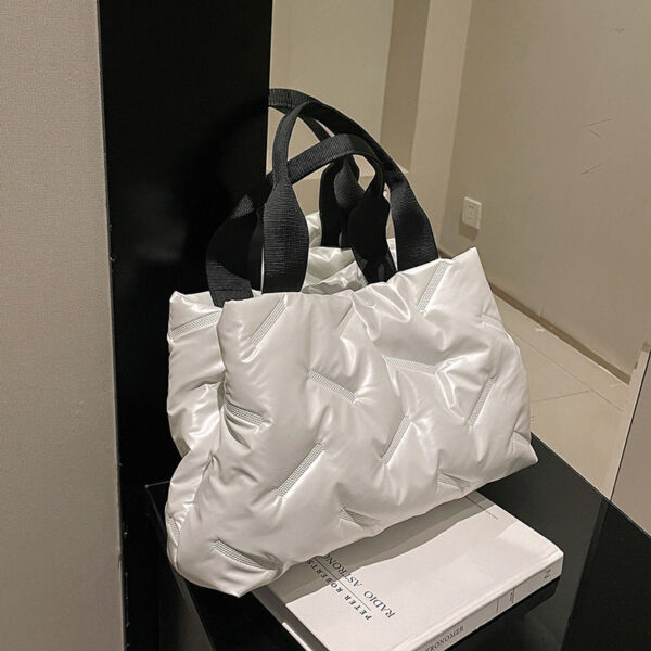 Brightening Down Cotton Filled Tote Bag - White