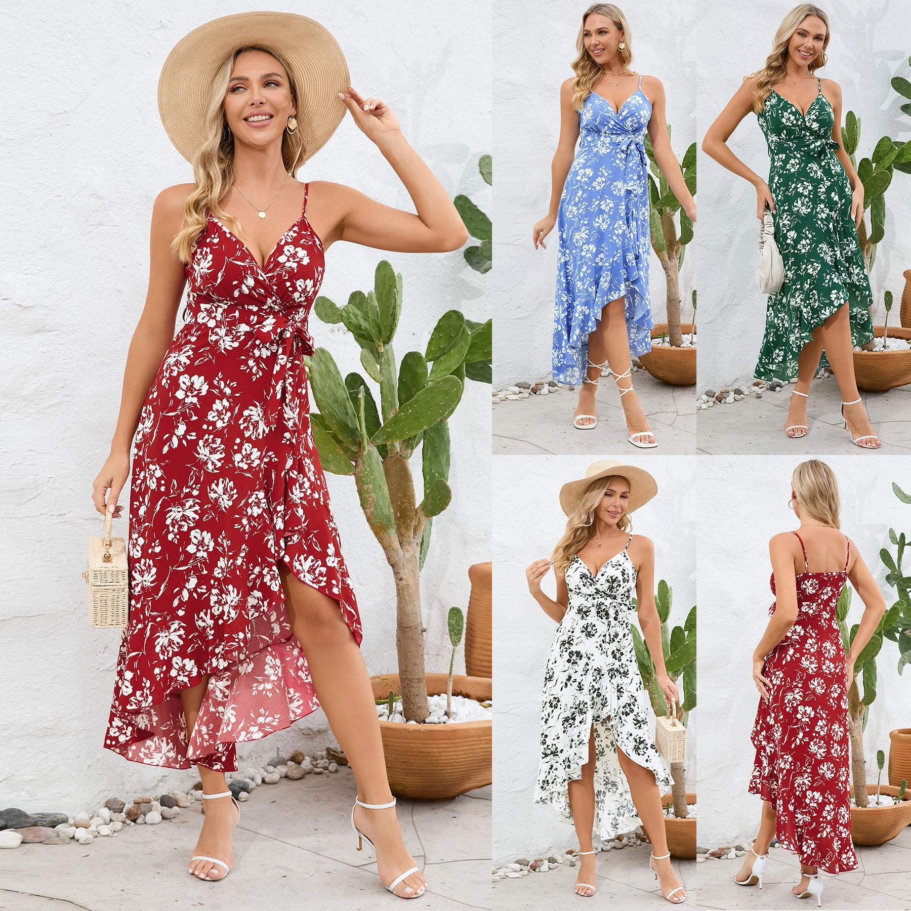 Euro-American Flair Floral Sling Dress
