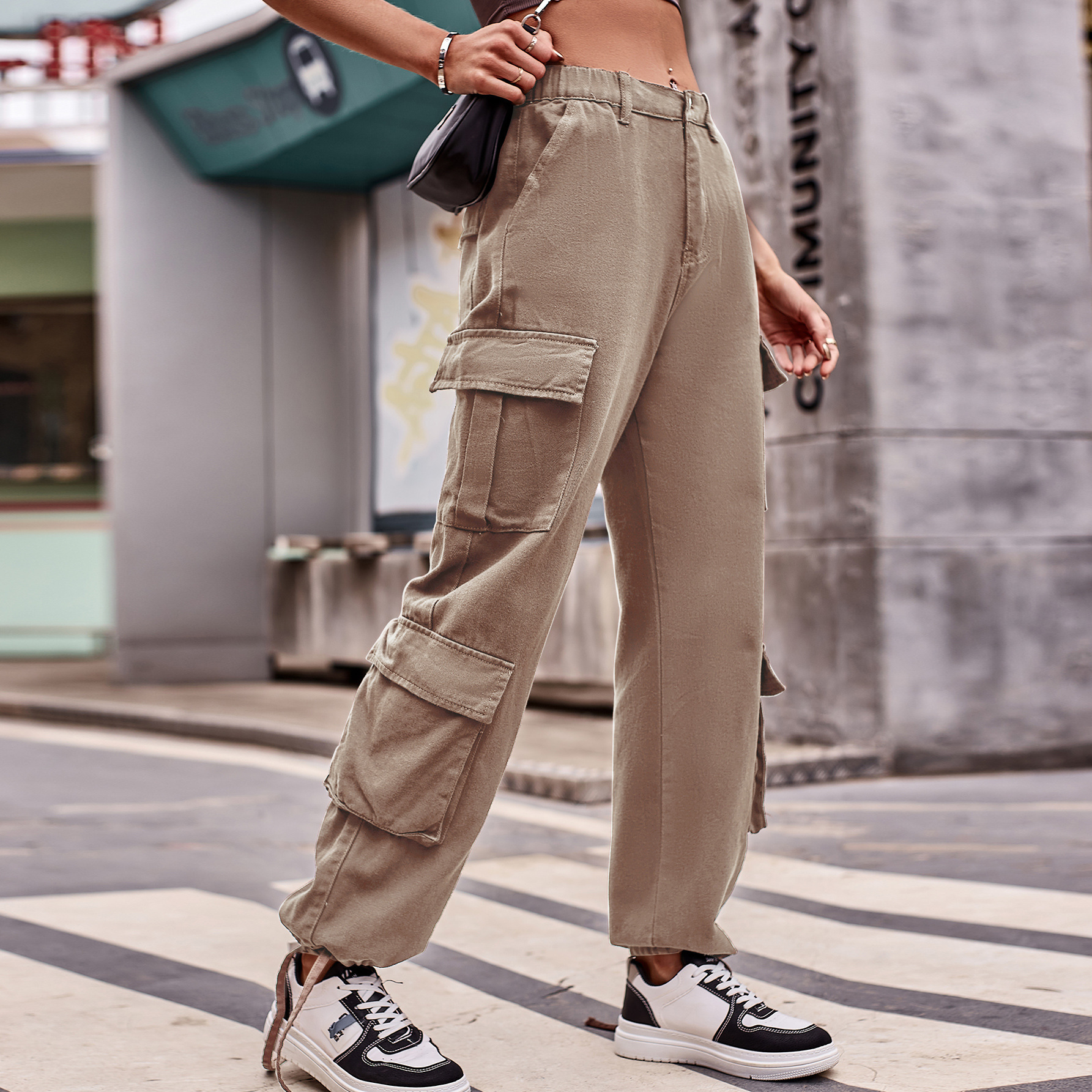 Drawstring Denim Overalls