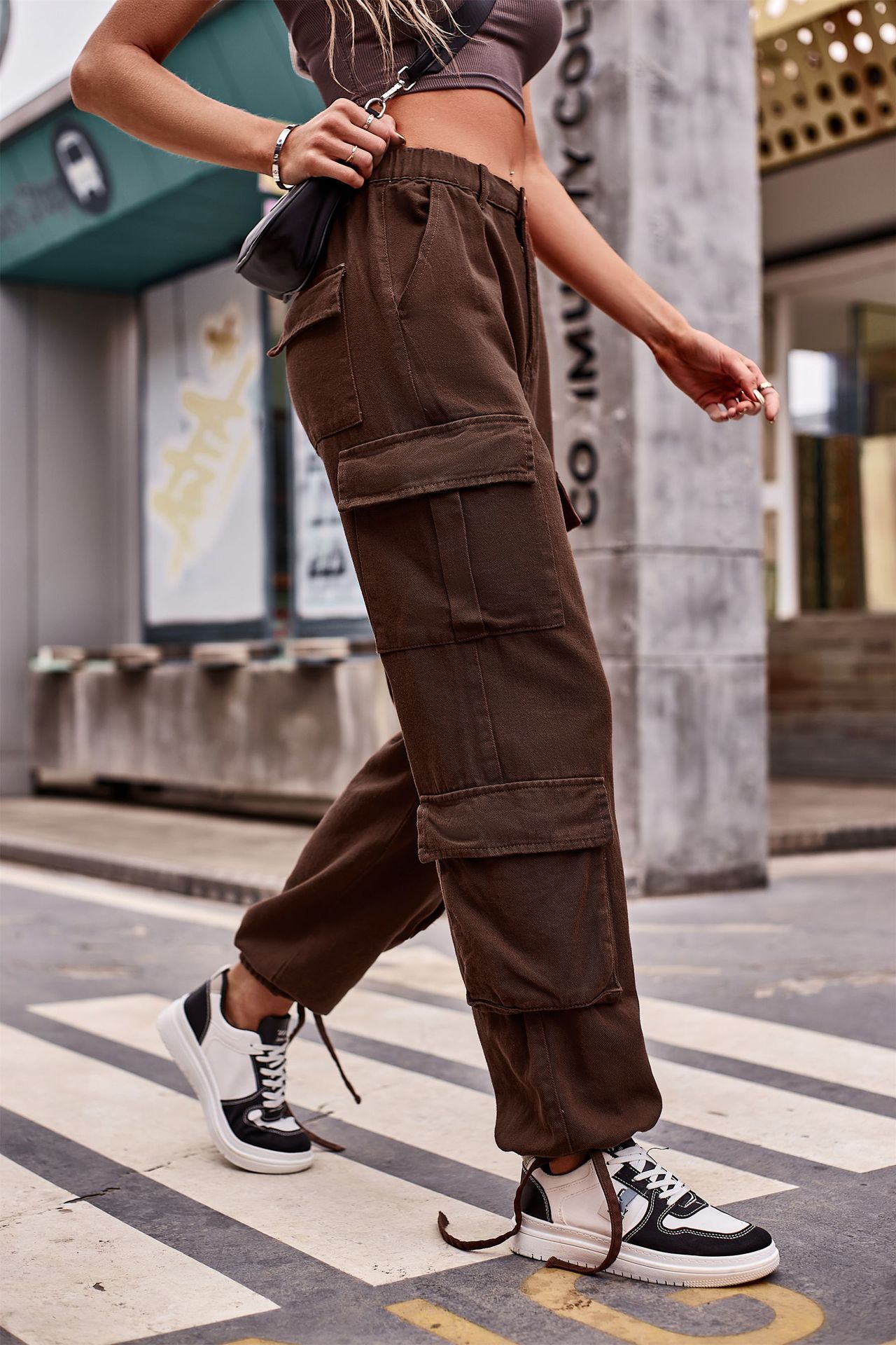 Drawstring Denim Overalls - Image 5