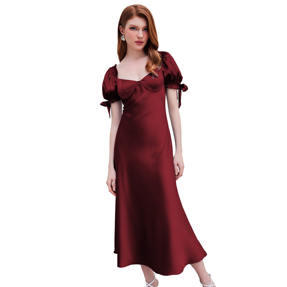Red Satin Fishtail Party Dress