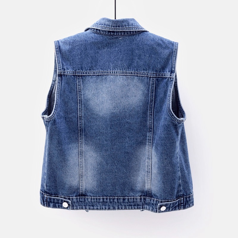 Women's Beaded Denim Vest - Image 3
