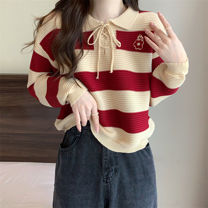 Women's Autumn Striped Top - Image 2