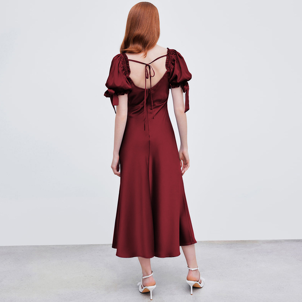 Red Satin Fishtail Party Dress - Image 4