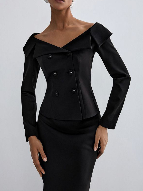 Black Double-Breasted Suit