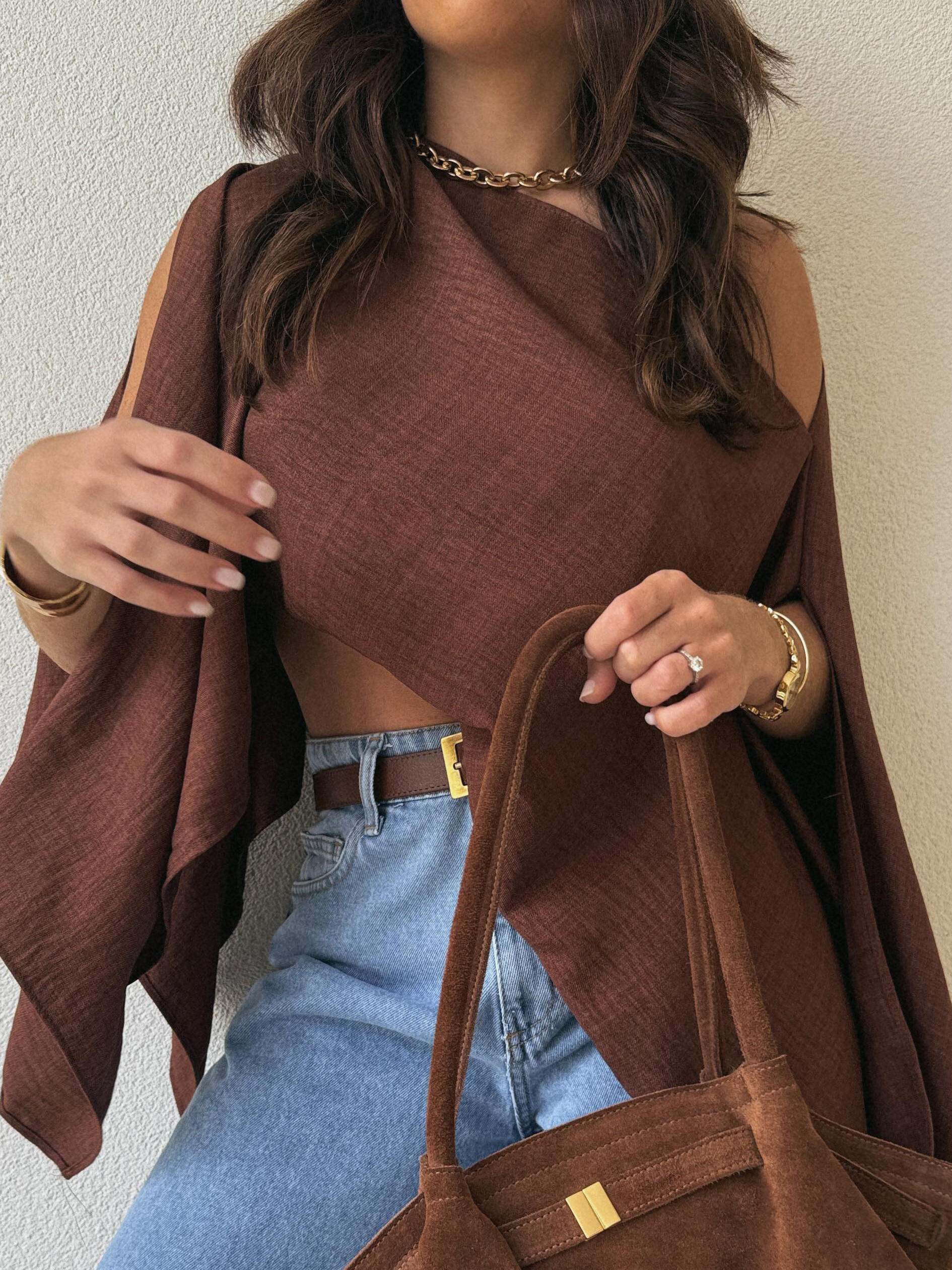 Brown Off-Shoulder Top - Image 4