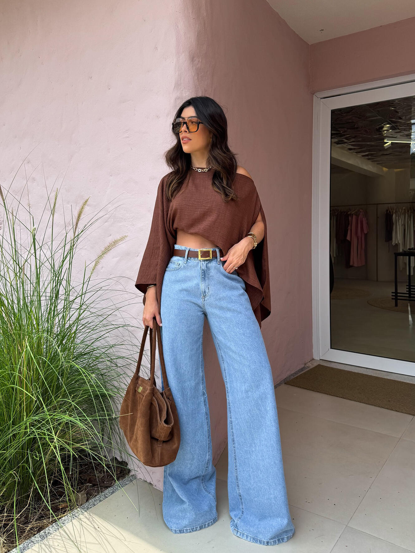 Brown Off-Shoulder Top - Image 2