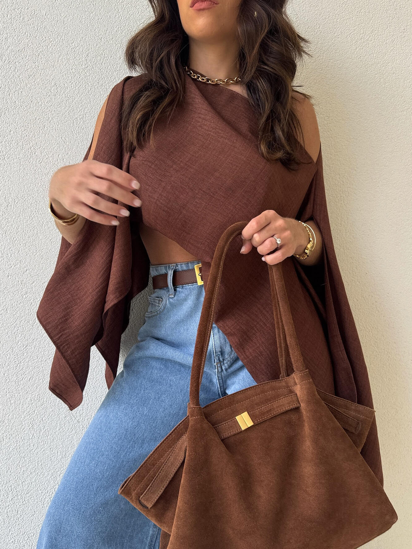 Brown Off-Shoulder Top - Image 3
