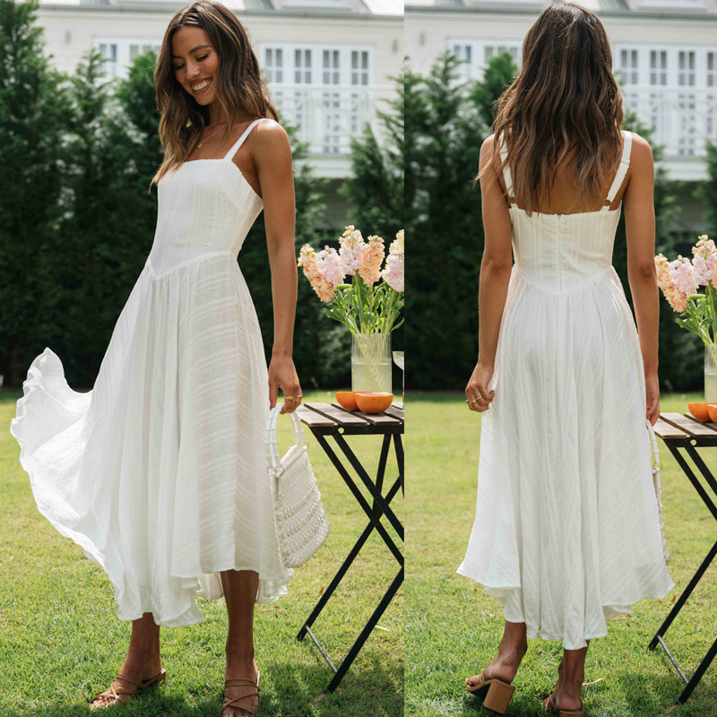 Women's Halter Irregular Hem Long Dress