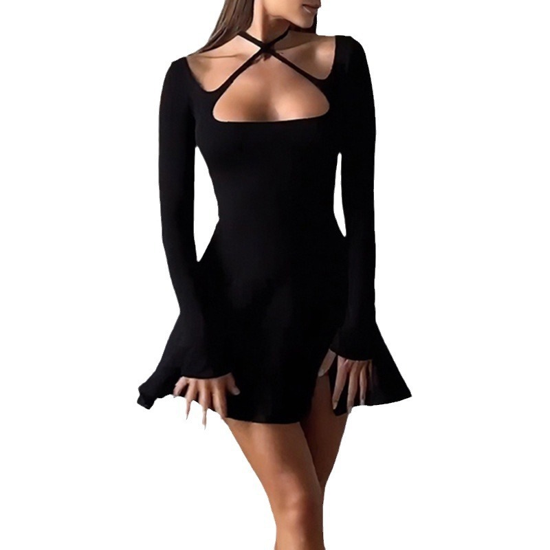 Elegant Black A-Line Party Dress